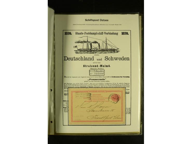 1812/1940 (ca.), umfangreiche Sammlung "Dampfschiffahrt auf der Ost- und Nordsee" mit ca. 240 Briefen und Karten, dabei frühe