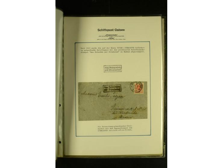 1812/1940 (ca.), umfangreiche Sammlung "Dampfschiffahrt auf der Ost- und Nordsee" mit ca. 240 Briefen und Karten, dabei frühe