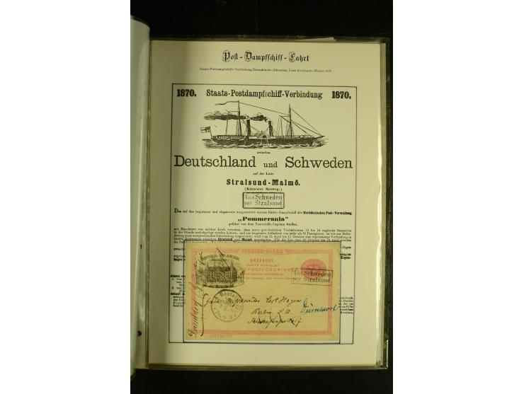 1812/1940 (ca.), umfangreiche Sammlung "Dampfschiffahrt auf der Ost- und Nordsee" mit ca. 240 Briefen und Karten, dabei frühe