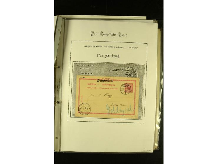1812/1940 (ca.), umfangreiche Sammlung "Dampfschiffahrt auf der Ost- und Nordsee" mit ca. 240 Briefen und Karten, dabei frühe
