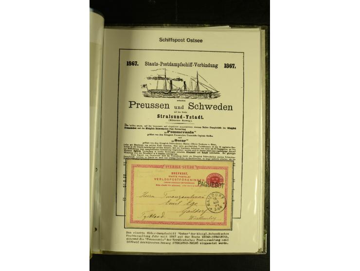 1812/1940 (ca.), umfangreiche Sammlung "Dampfschiffahrt auf der Ost- und Nordsee" mit ca. 240 Briefen und Karten, dabei frühe