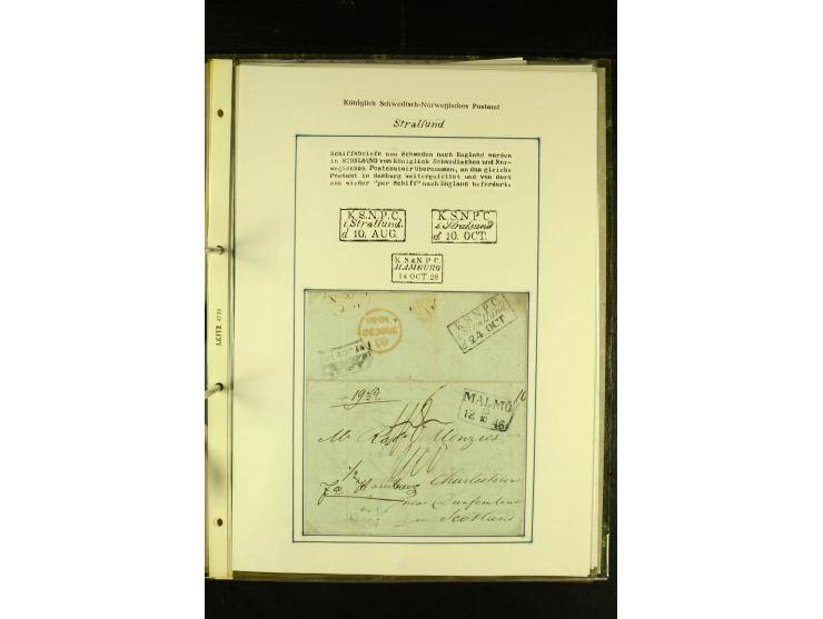 1812/1940 (ca.), umfangreiche Sammlung "Dampfschiffahrt auf der Ost- und Nordsee" mit ca. 240 Briefen und Karten, dabei frühe