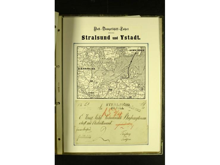 1812/1940 (ca.), umfangreiche Sammlung "Dampfschiffahrt auf der Ost- und Nordsee" mit ca. 240 Briefen und Karten, dabei frühe