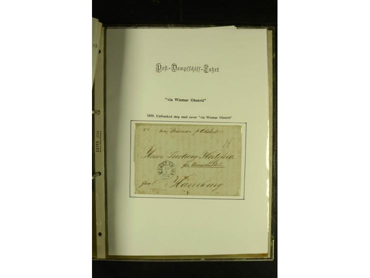 1812/1940 (ca.), umfangreiche Sammlung "Dampfschiffahrt auf der Ost- und Nordsee" mit ca. 240 Briefen und Karten, dabei frühe