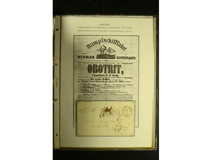 1812/1940 (ca.), umfangreiche Sammlung "Dampfschiffahrt auf der Ost- und Nordsee" mit ca. 240 Briefen und Karten, dabei frühe