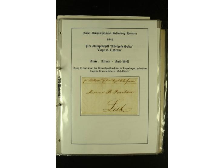 1812/1940 (ca.), umfangreiche Sammlung "Dampfschiffahrt auf der Ost- und Nordsee" mit ca. 240 Briefen und Karten, dabei frühe