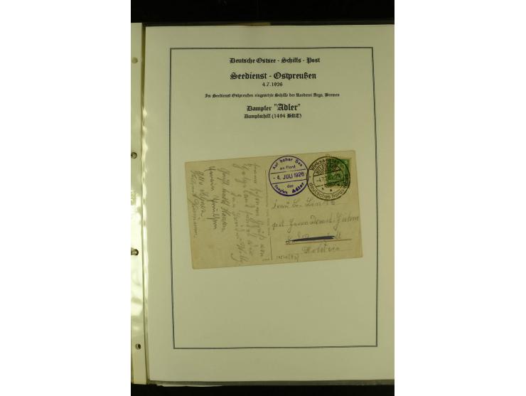 1812/1940 (ca.), umfangreiche Sammlung "Dampfschiffahrt auf der Ost- und Nordsee" mit ca. 240 Briefen und Karten, dabei frühe