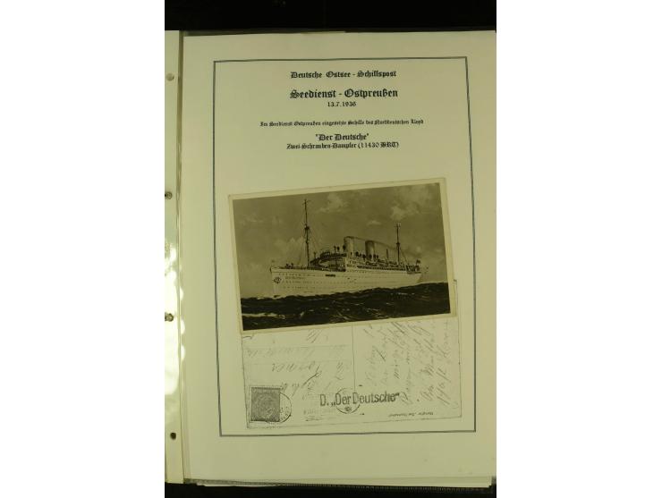 1812/1940 (ca.), umfangreiche Sammlung "Dampfschiffahrt auf der Ost- und Nordsee" mit ca. 240 Briefen und Karten, dabei frühe