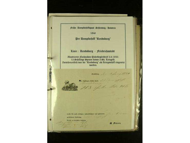 1812/1940 (ca.), umfangreiche Sammlung "Dampfschiffahrt auf der Ost- und Nordsee" mit ca. 240 Briefen und Karten, dabei frühe