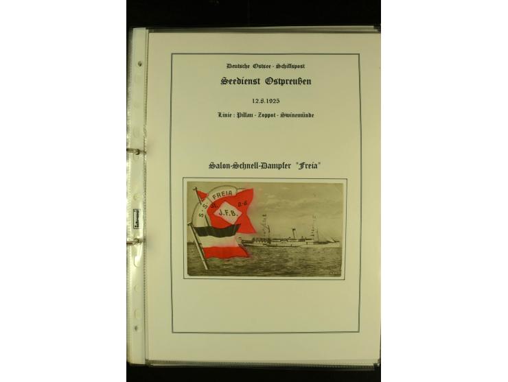 1812/1940 (ca.), umfangreiche Sammlung "Dampfschiffahrt auf der Ost- und Nordsee" mit ca. 240 Briefen und Karten, dabei frühe