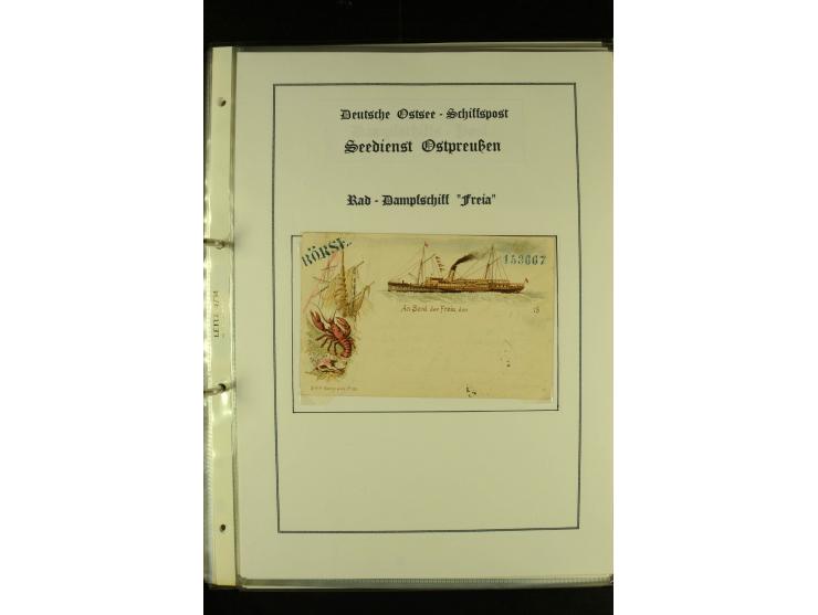 1812/1940 (ca.), umfangreiche Sammlung "Dampfschiffahrt auf der Ost- und Nordsee" mit ca. 240 Briefen und Karten, dabei frühe