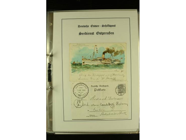 1812/1940 (ca.), umfangreiche Sammlung "Dampfschiffahrt auf der Ost- und Nordsee" mit ca. 240 Briefen und Karten, dabei frühe