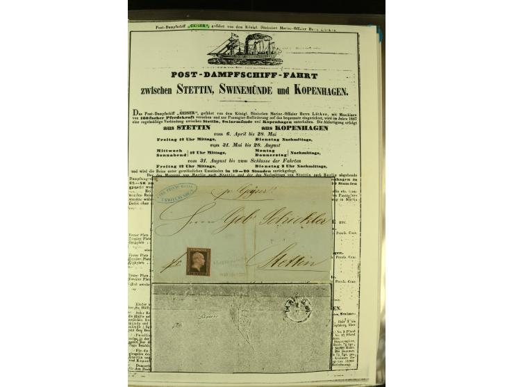 1812/1940 (ca.), umfangreiche Sammlung "Dampfschiffahrt auf der Ost- und Nordsee" mit ca. 240 Briefen und Karten, dabei frühe