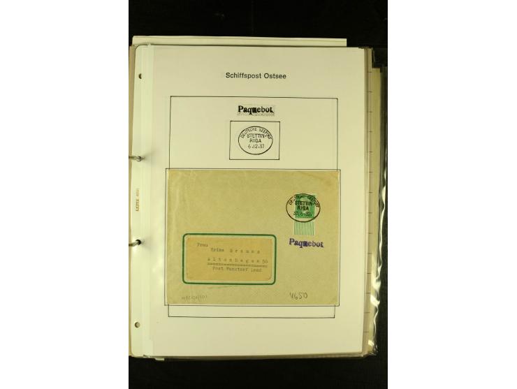 1812/1940 (ca.), umfangreiche Sammlung "Dampfschiffahrt auf der Ost- und Nordsee" mit ca. 240 Briefen und Karten, dabei frühe