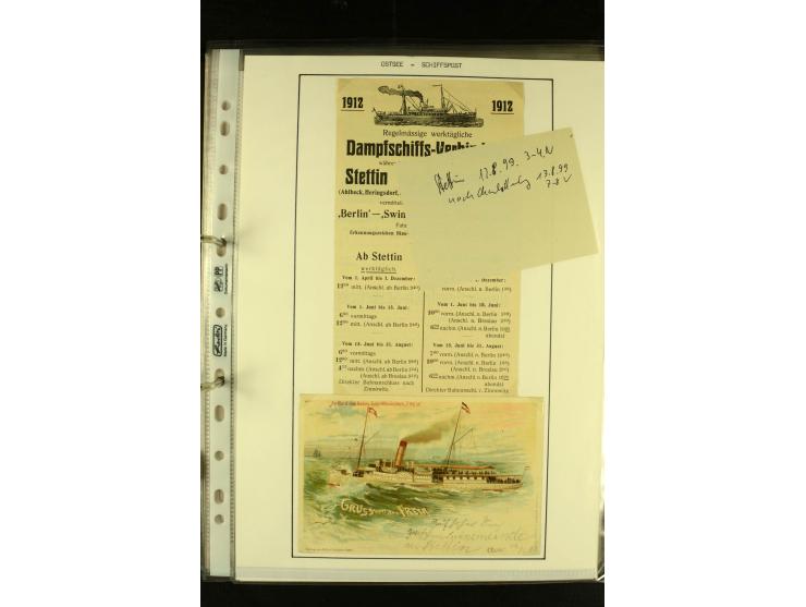 1812/1940 (ca.), umfangreiche Sammlung "Dampfschiffahrt auf der Ost- und Nordsee" mit ca. 240 Briefen und Karten, dabei frühe