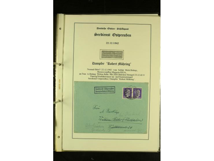 1812/1940 (ca.), umfangreiche Sammlung "Dampfschiffahrt auf der Ost- und Nordsee" mit ca. 240 Briefen und Karten, dabei frühe