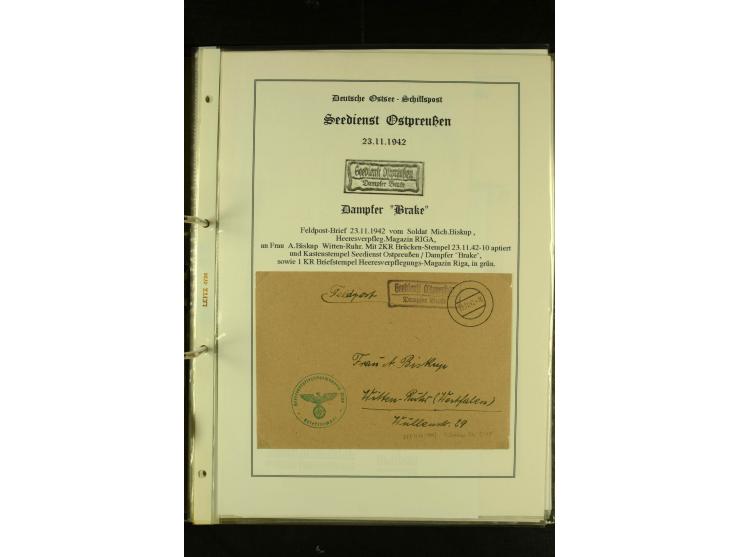 1812/1940 (ca.), umfangreiche Sammlung "Dampfschiffahrt auf der Ost- und Nordsee" mit ca. 240 Briefen und Karten, dabei frühe