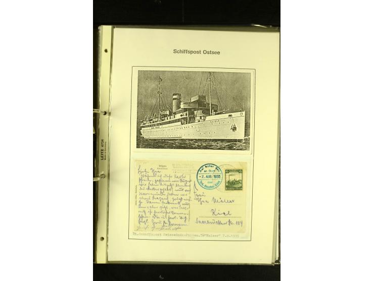 1812/1940 (ca.), umfangreiche Sammlung "Dampfschiffahrt auf der Ost- und Nordsee" mit ca. 240 Briefen und Karten, dabei frühe