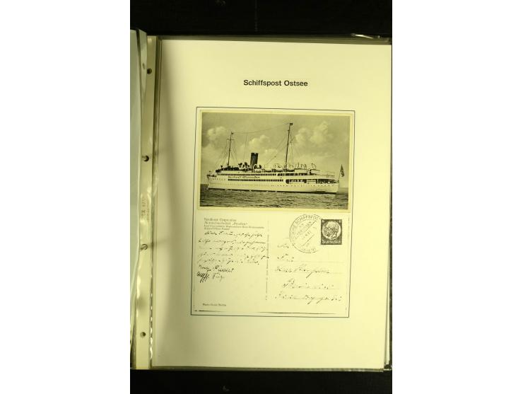 1812/1940 (ca.), umfangreiche Sammlung "Dampfschiffahrt auf der Ost- und Nordsee" mit ca. 240 Briefen und Karten, dabei frühe