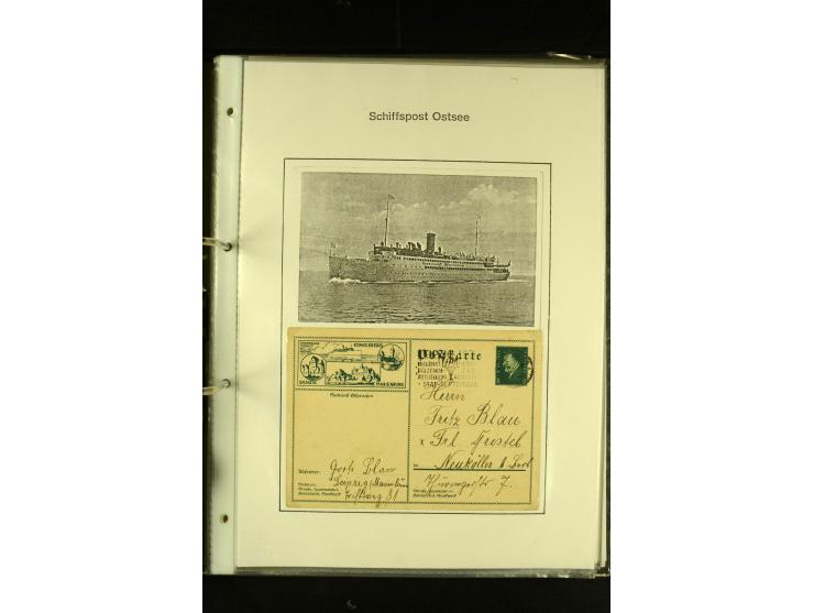 1812/1940 (ca.), umfangreiche Sammlung "Dampfschiffahrt auf der Ost- und Nordsee" mit ca. 240 Briefen und Karten, dabei frühe