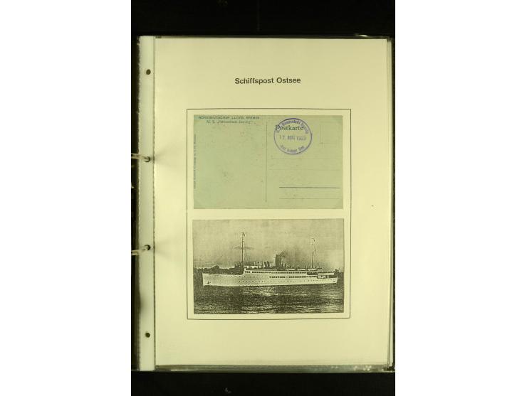 1812/1940 (ca.), umfangreiche Sammlung "Dampfschiffahrt auf der Ost- und Nordsee" mit ca. 240 Briefen und Karten, dabei frühe