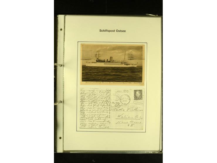 1812/1940 (ca.), umfangreiche Sammlung "Dampfschiffahrt auf der Ost- und Nordsee" mit ca. 240 Briefen und Karten, dabei frühe