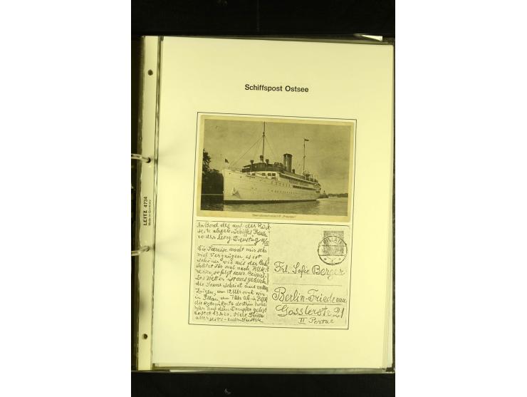1812/1940 (ca.), umfangreiche Sammlung "Dampfschiffahrt auf der Ost- und Nordsee" mit ca. 240 Briefen und Karten, dabei frühe