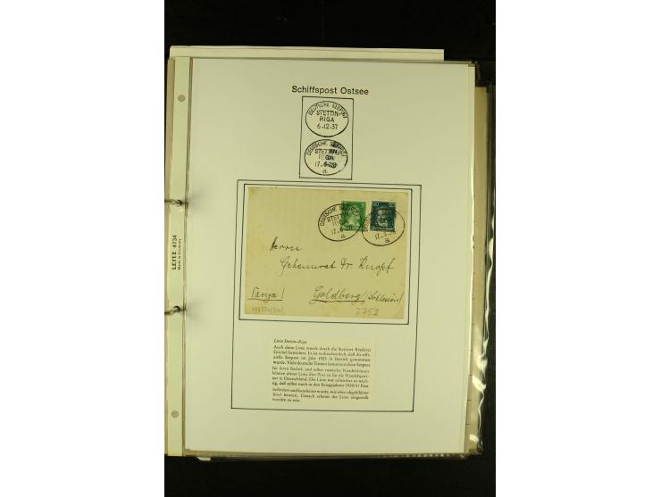 1812/1940 (ca.), umfangreiche Sammlung "Dampfschiffahrt auf der Ost- und Nordsee" mit ca. 240 Briefen und Karten, dabei frühe