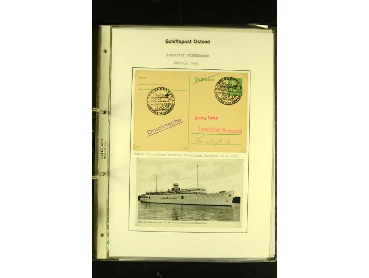 1812/1940 (ca.), umfangreiche Sammlung "Dampfschiffahrt auf der Ost- und Nordsee" mit ca. 240 Briefen und Karten, dabei frühe