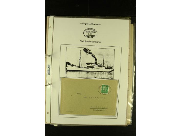 1812/1940 (ca.), umfangreiche Sammlung "Dampfschiffahrt auf der Ost- und Nordsee" mit ca. 240 Briefen und Karten, dabei frühe