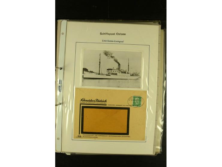 1812/1940 (ca.), umfangreiche Sammlung "Dampfschiffahrt auf der Ost- und Nordsee" mit ca. 240 Briefen und Karten, dabei frühe