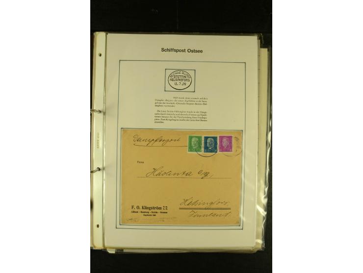 1812/1940 (ca.), umfangreiche Sammlung "Dampfschiffahrt auf der Ost- und Nordsee" mit ca. 240 Briefen und Karten, dabei frühe