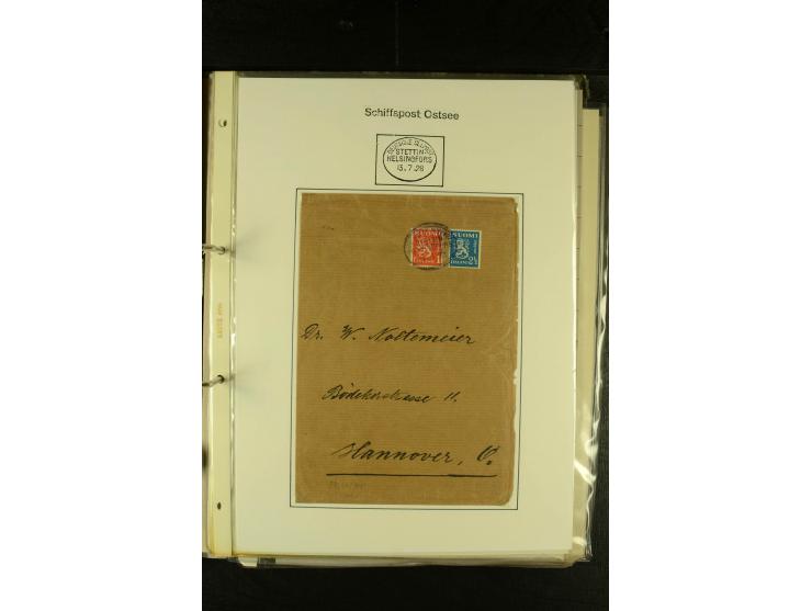 1812/1940 (ca.), umfangreiche Sammlung "Dampfschiffahrt auf der Ost- und Nordsee" mit ca. 240 Briefen und Karten, dabei frühe