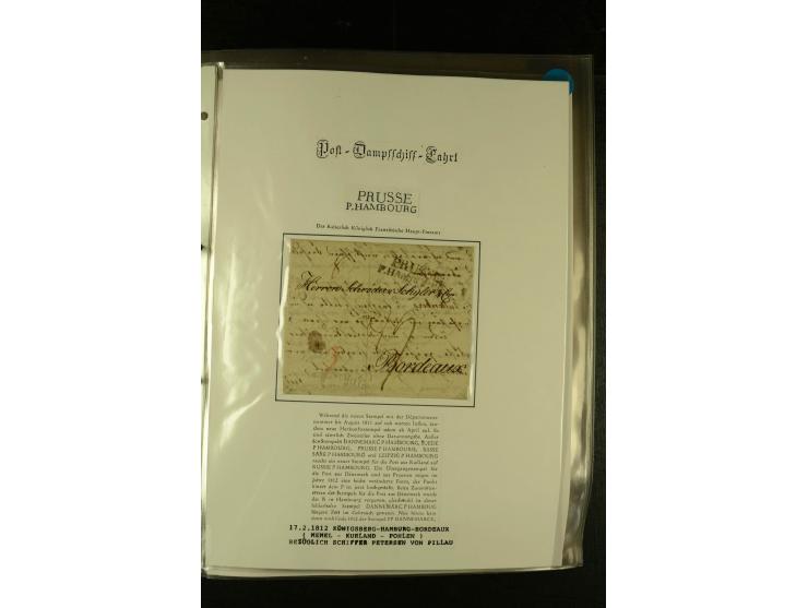 1812/1940 (ca.), umfangreiche Sammlung "Dampfschiffahrt auf der Ost- und Nordsee" mit ca. 240 Briefen und Karten, dabei frühe