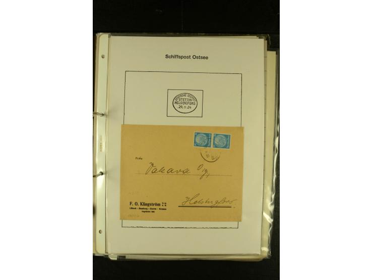 1812/1940 (ca.), umfangreiche Sammlung "Dampfschiffahrt auf der Ost- und Nordsee" mit ca. 240 Briefen und Karten, dabei frühe