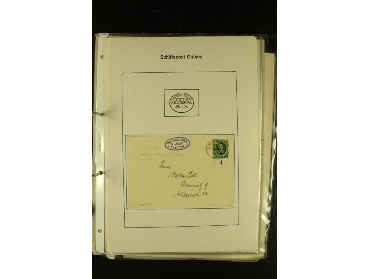 1812/1940 (ca.), umfangreiche Sammlung "Dampfschiffahrt auf der Ost- und Nordsee" mit ca. 240 Briefen und Karten, dabei frühe