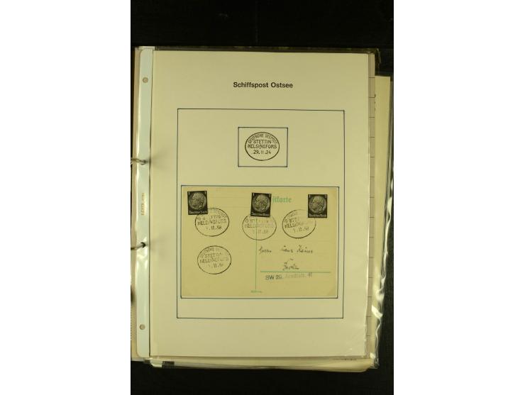 1812/1940 (ca.), umfangreiche Sammlung "Dampfschiffahrt auf der Ost- und Nordsee" mit ca. 240 Briefen und Karten, dabei frühe