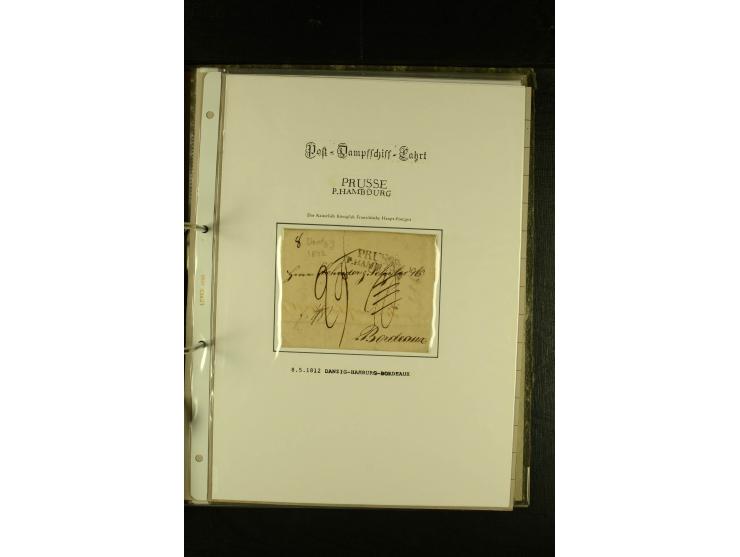 1812/1940 (ca.), umfangreiche Sammlung "Dampfschiffahrt auf der Ost- und Nordsee" mit ca. 240 Briefen und Karten, dabei frühe