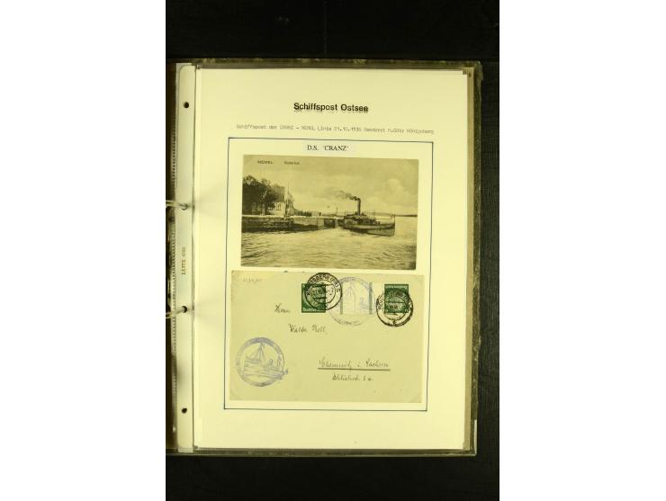 1812/1940 (ca.), umfangreiche Sammlung "Dampfschiffahrt auf der Ost- und Nordsee" mit ca. 240 Briefen und Karten, dabei frühe