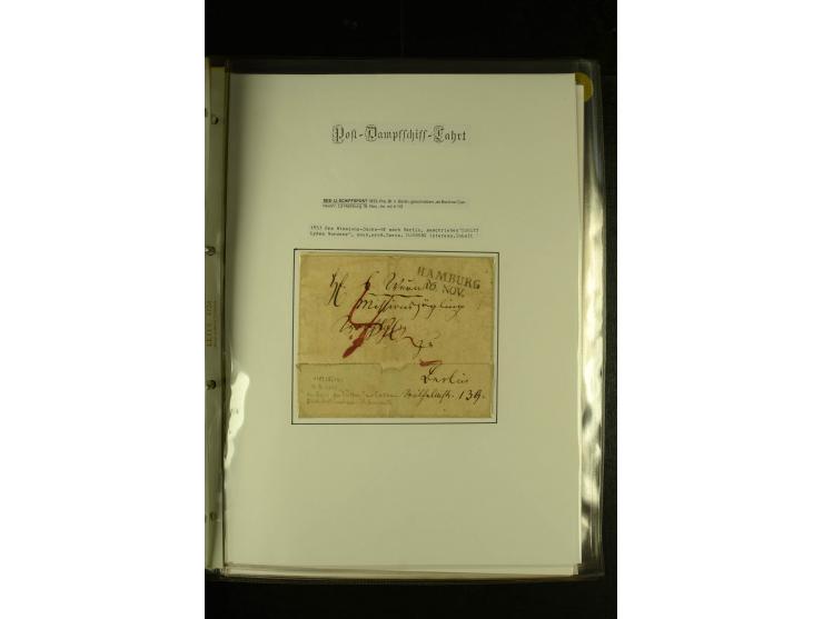 1812/1940 (ca.), umfangreiche Sammlung "Dampfschiffahrt auf der Ost- und Nordsee" mit ca. 240 Briefen und Karten, dabei frühe