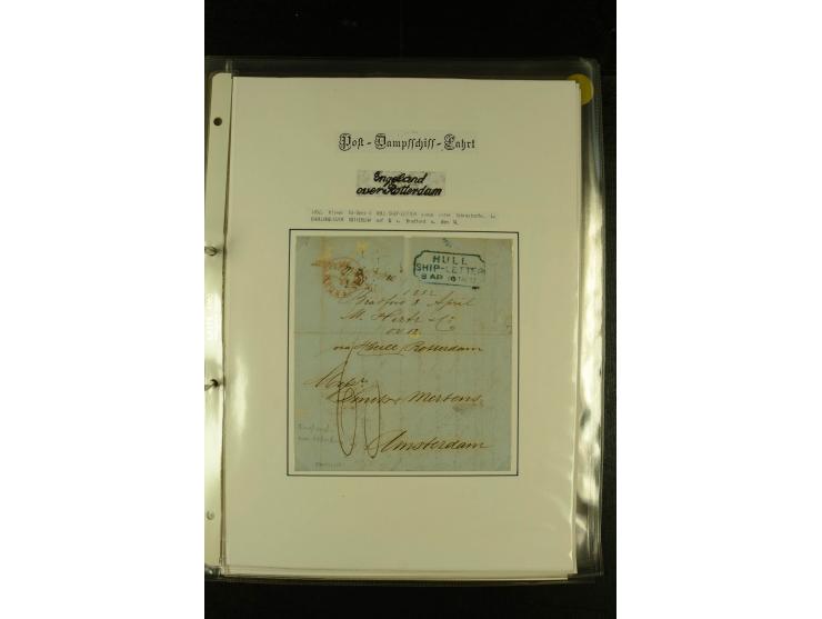 1812/1940 (ca.), umfangreiche Sammlung "Dampfschiffahrt auf der Ost- und Nordsee" mit ca. 240 Briefen und Karten, dabei frühe