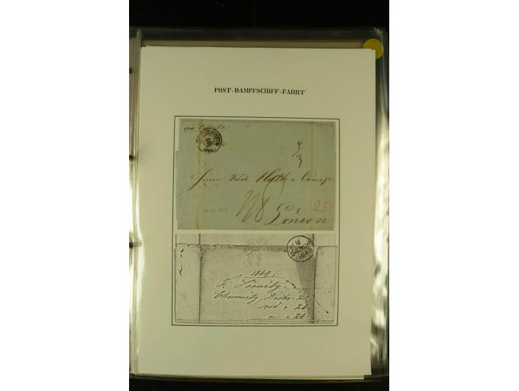 1812/1940 (ca.), umfangreiche Sammlung "Dampfschiffahrt auf der Ost- und Nordsee" mit ca. 240 Briefen und Karten, dabei frühe