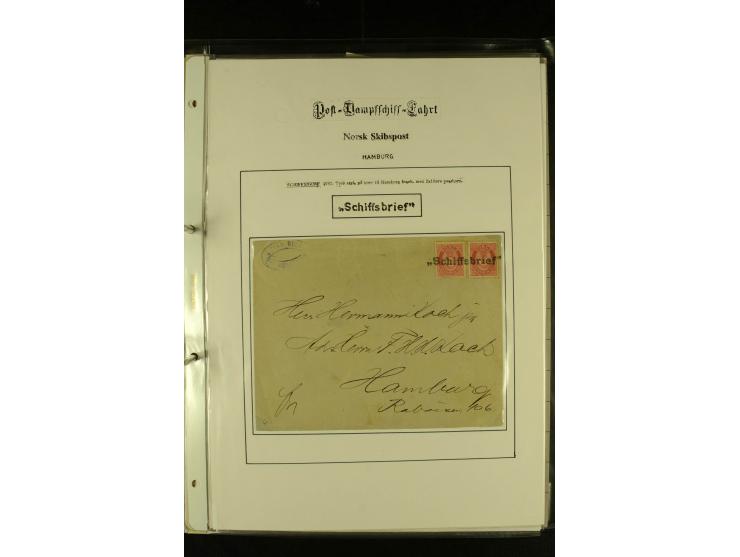 1812/1940 (ca.), umfangreiche Sammlung "Dampfschiffahrt auf der Ost- und Nordsee" mit ca. 240 Briefen und Karten, dabei frühe