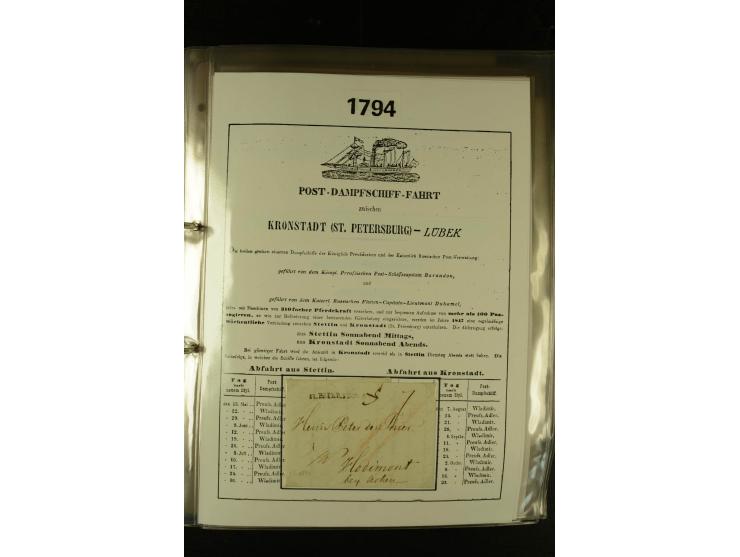 1812/1940 (ca.), umfangreiche Sammlung "Dampfschiffahrt auf der Ost- und Nordsee" mit ca. 240 Briefen und Karten, dabei frühe