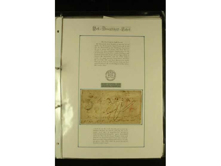 1812/1940 (ca.), umfangreiche Sammlung "Dampfschiffahrt auf der Ost- und Nordsee" mit ca. 240 Briefen und Karten, dabei frühe