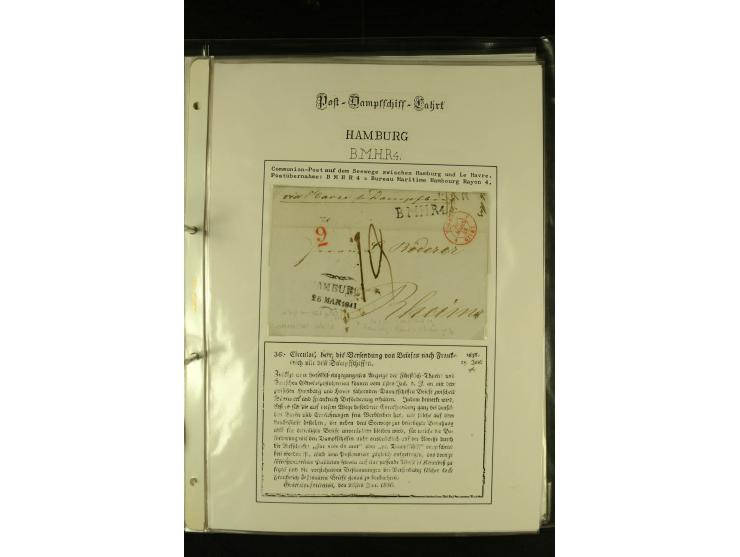 1812/1940 (ca.), umfangreiche Sammlung "Dampfschiffahrt auf der Ost- und Nordsee" mit ca. 240 Briefen und Karten, dabei frühe