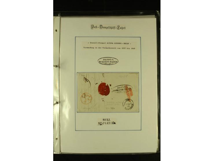 1812/1940 (ca.), umfangreiche Sammlung "Dampfschiffahrt auf der Ost- und Nordsee" mit ca. 240 Briefen und Karten, dabei frühe