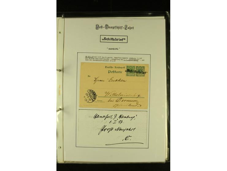 1812/1940 (ca.), umfangreiche Sammlung "Dampfschiffahrt auf der Ost- und Nordsee" mit ca. 240 Briefen und Karten, dabei frühe