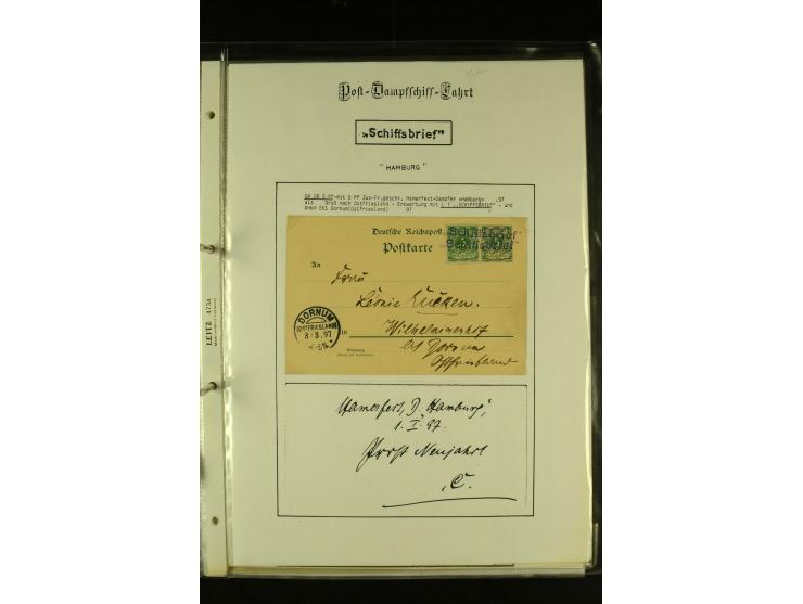 1812/1940 (ca.), umfangreiche Sammlung "Dampfschiffahrt auf der Ost- und Nordsee" mit ca. 240 Briefen und Karten, dabei frühe
