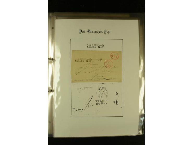 1812/1940 (ca.), umfangreiche Sammlung "Dampfschiffahrt auf der Ost- und Nordsee" mit ca. 240 Briefen und Karten, dabei frühe